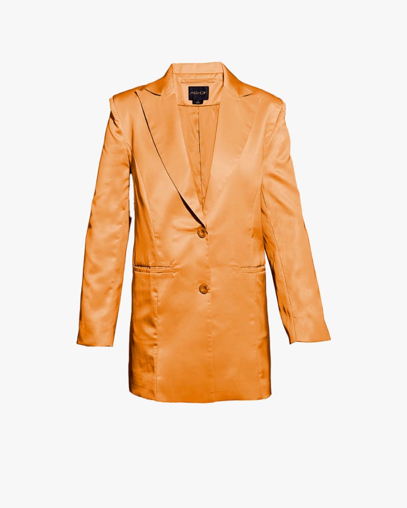 Front of a size L ALBA BOYFRIEND BLAZER in Golden Sunrise by AS by DF. | dia_product_style_image_id:237107